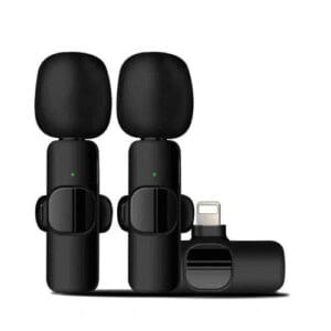 K9 Dual Wireless Lapel Microphone Lavalier Mic TYPE-C Android Phones IPhone + IOS Adapter