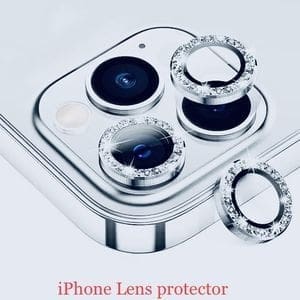 Camera Lens Shield Protector Silver Diamond